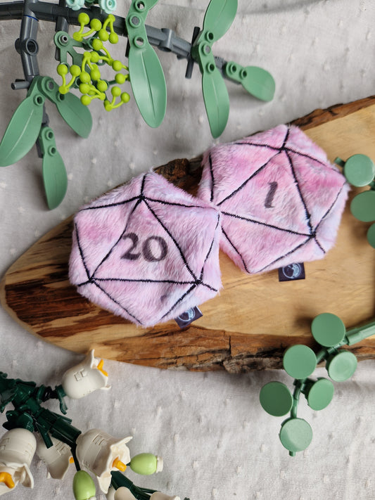 Dice D20 - fidget plush - light pink