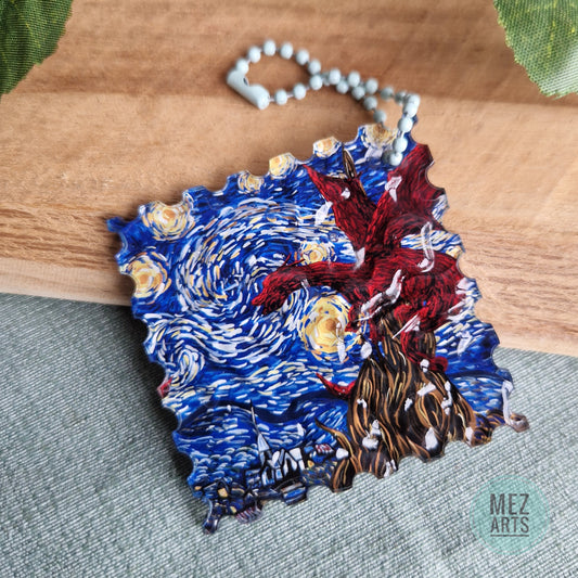 Van Gogh dragon | keychain