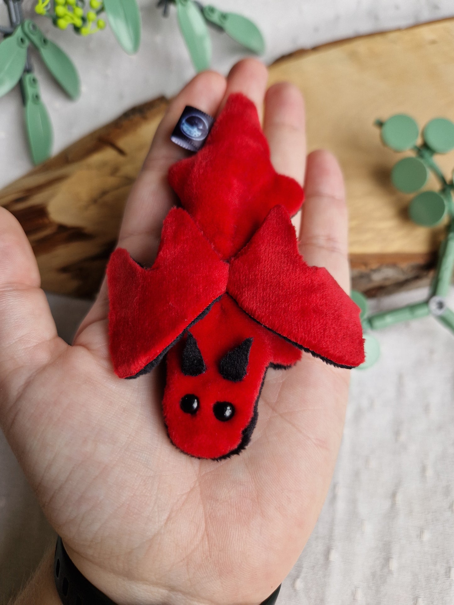 Dragon - fidget plush - red and black