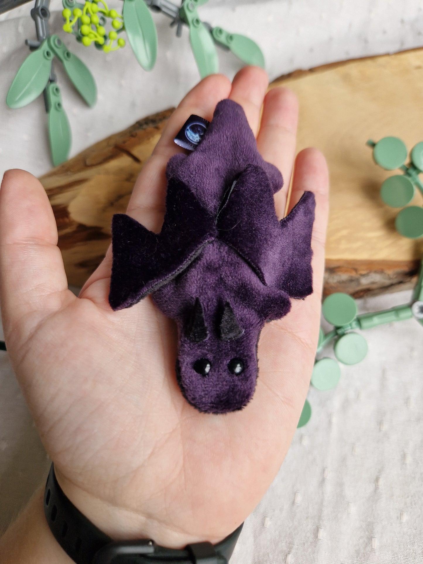 Dragon - fidget plush - purple and black