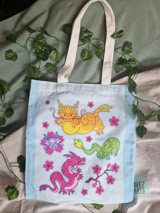 Sakura dragon | full print totebag