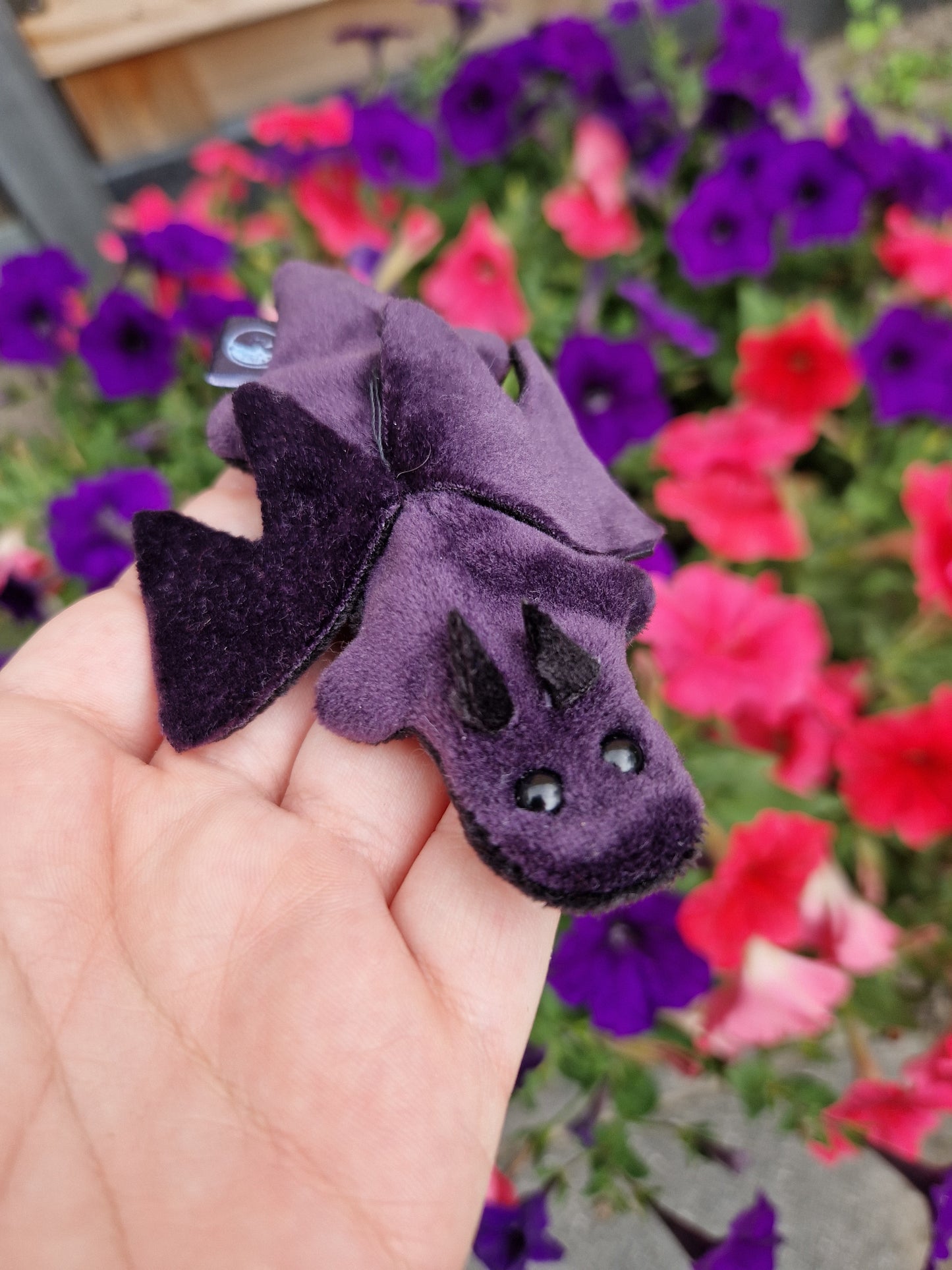 Dragon - fidget plush - purple and black