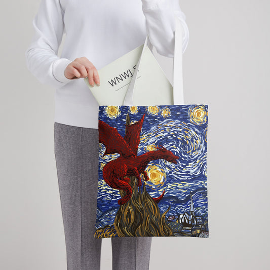 Van Gogh dragon | full print totebag - PRE ORDER