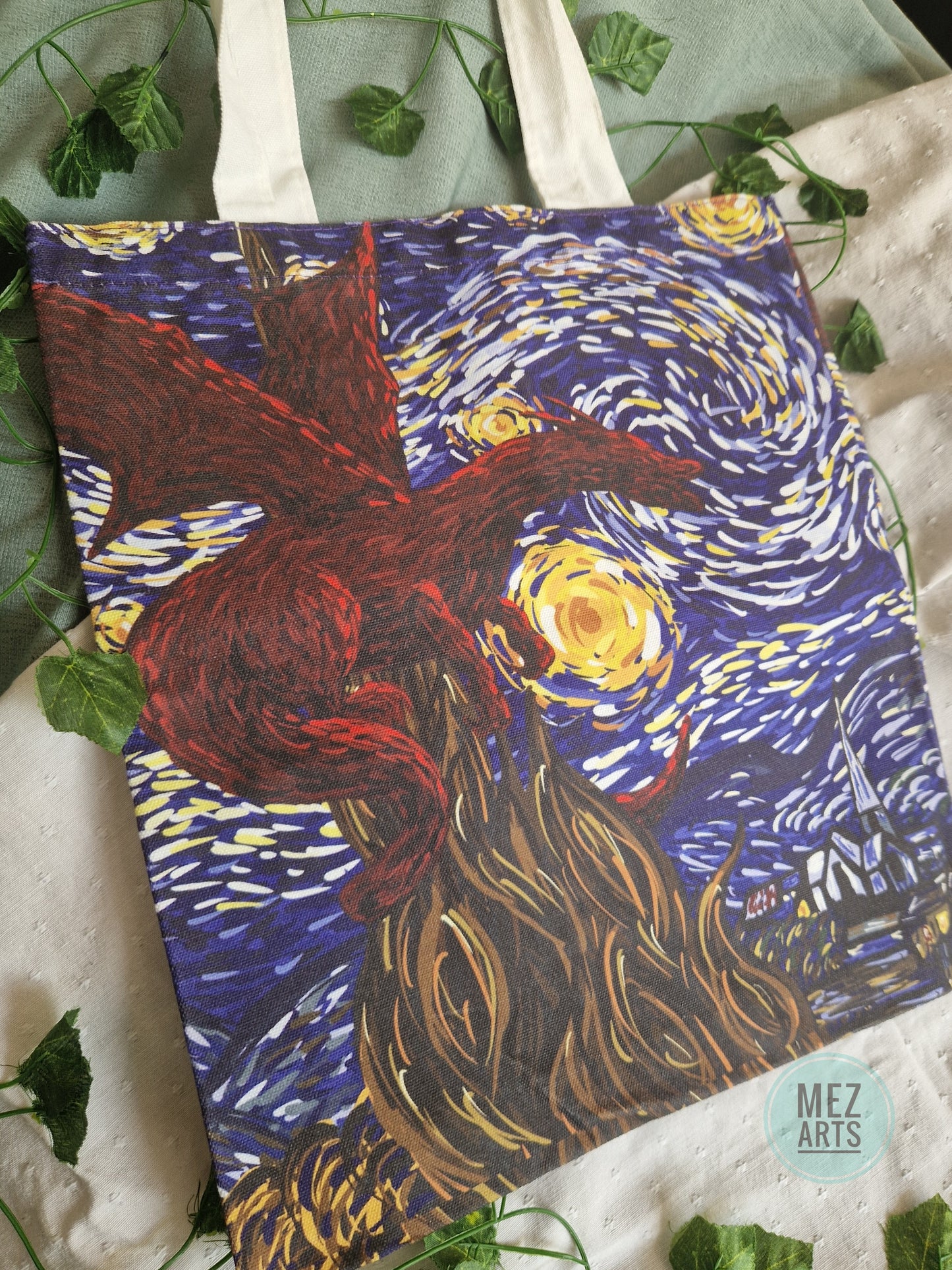 Van Gogh dragon | full print totebag