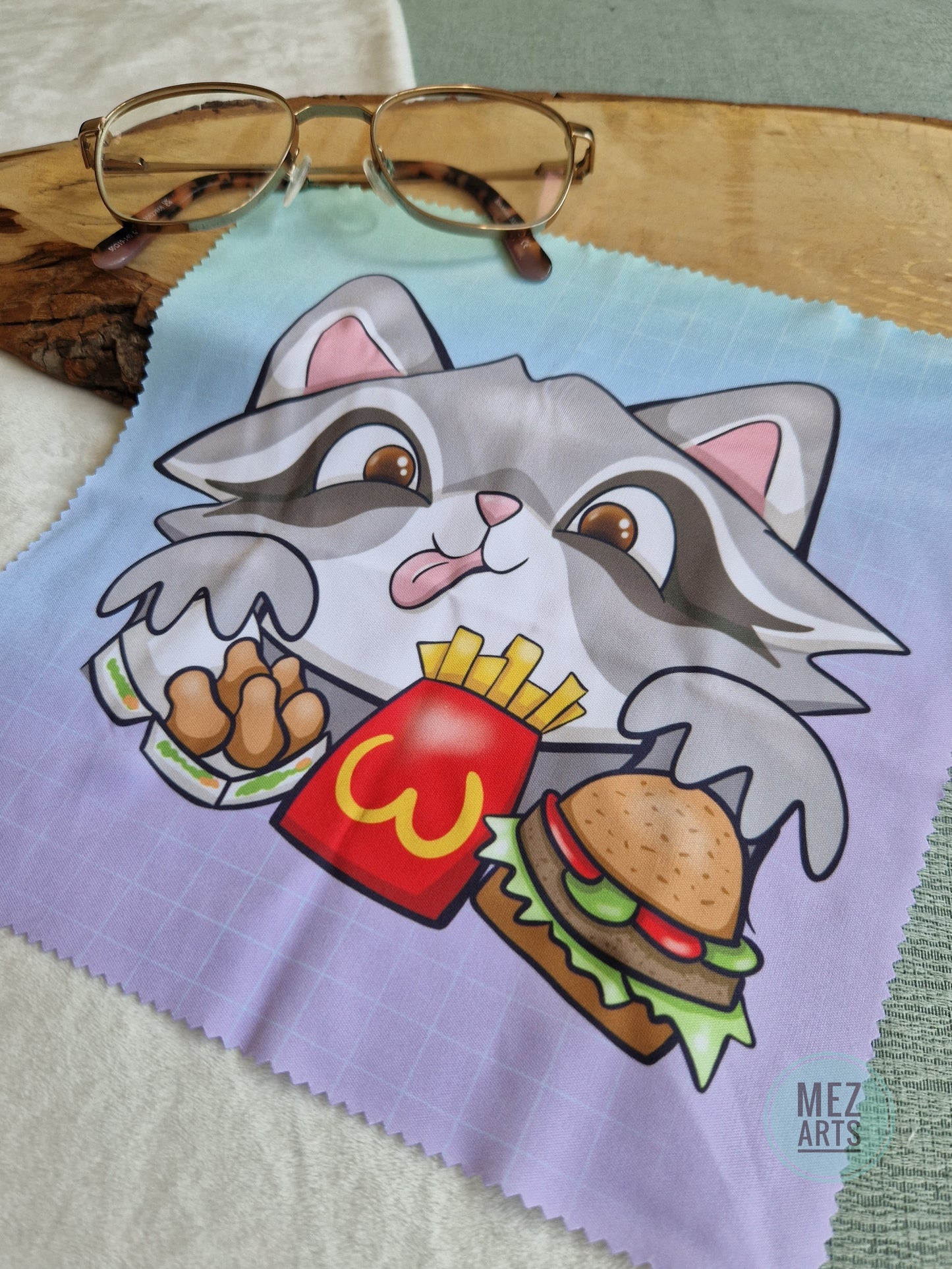 Raccoon vreetbeest | Glasses Cloth