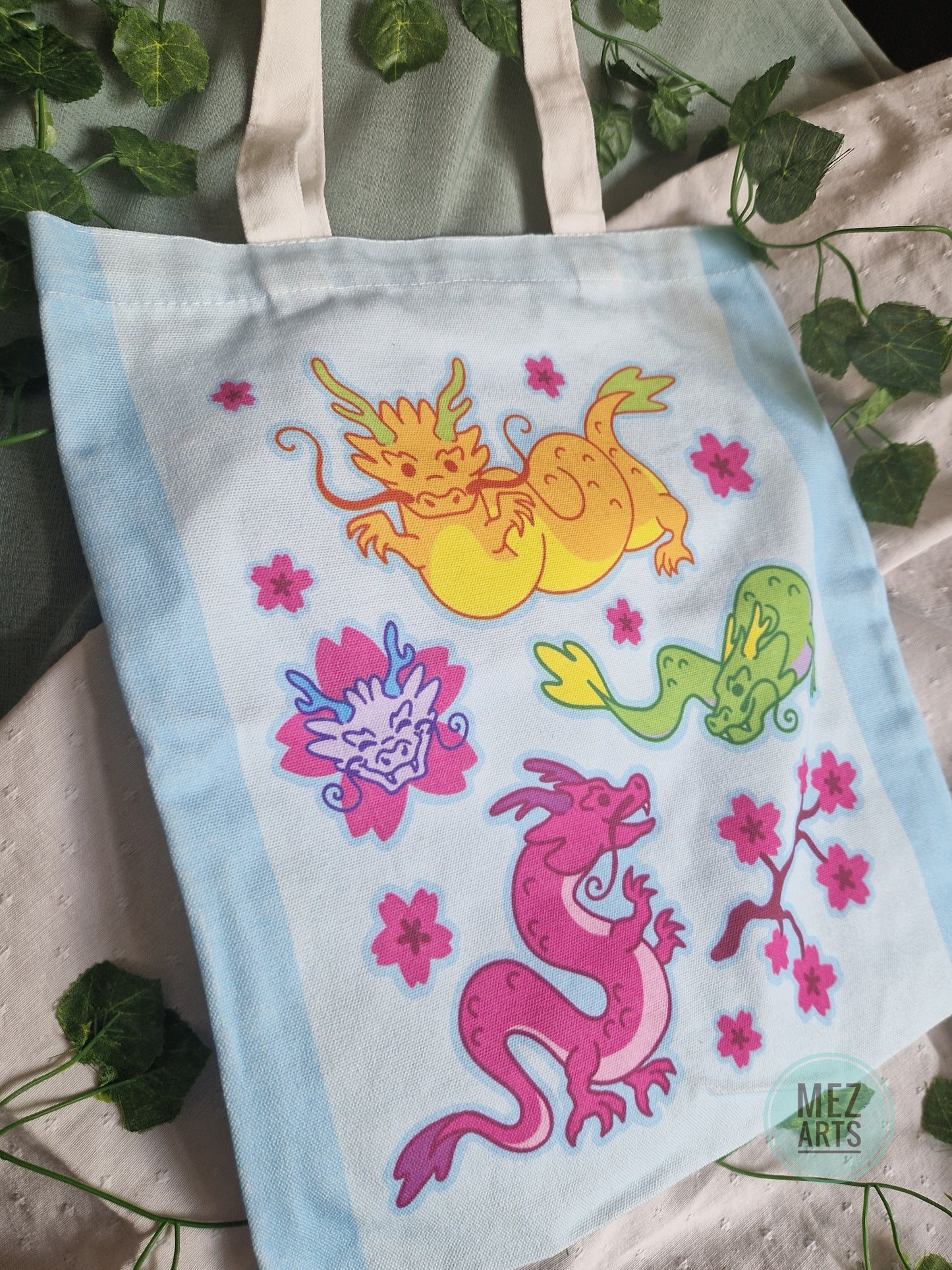 Sakura dragon | full print totebag