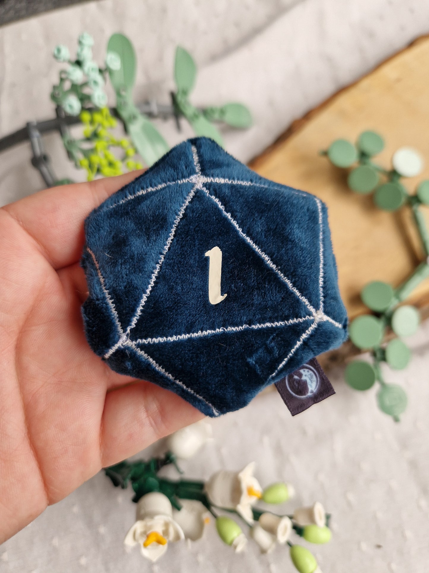 Dice D20 - fidget plush - turquoise