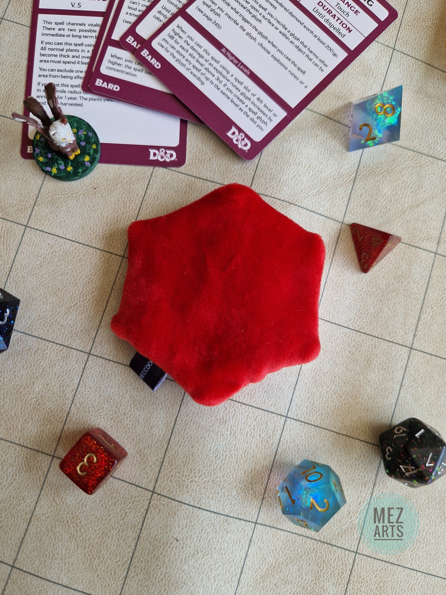 Dice D20 - fidget plush - red 1