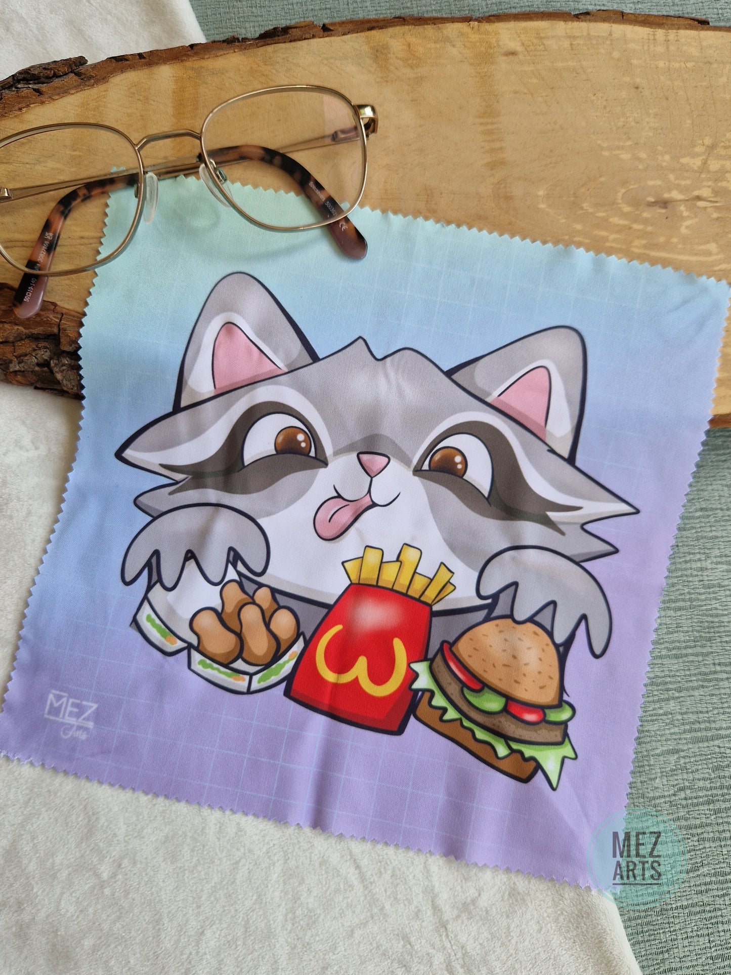 Raccoon vreetbeest | Glasses Cloth