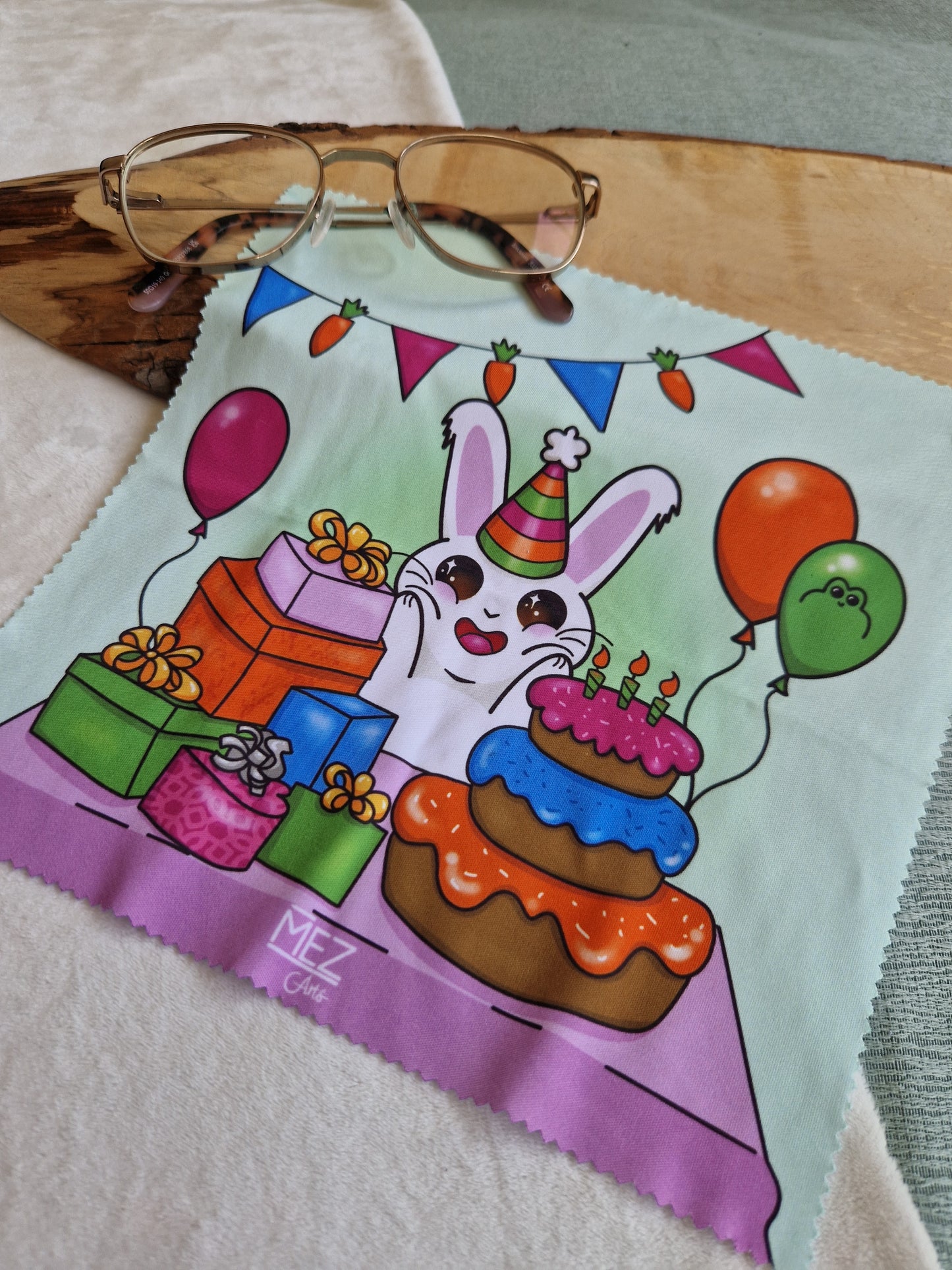 Birthday bunny | Glasses Cloth