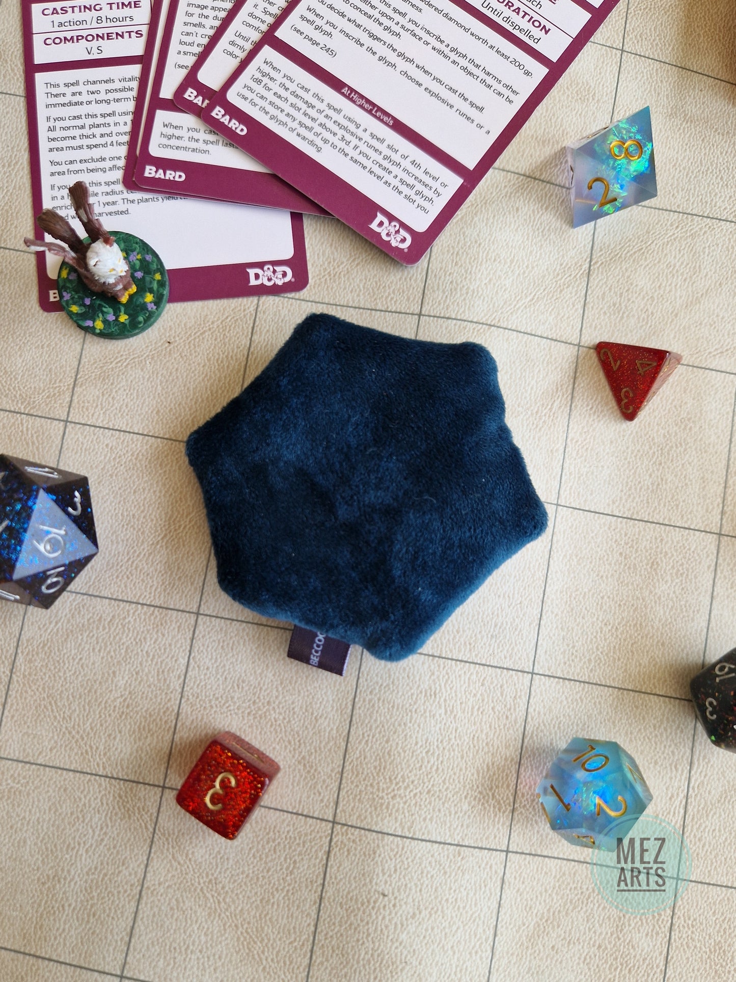 Dice D20 - fidget plush - turquoise 1