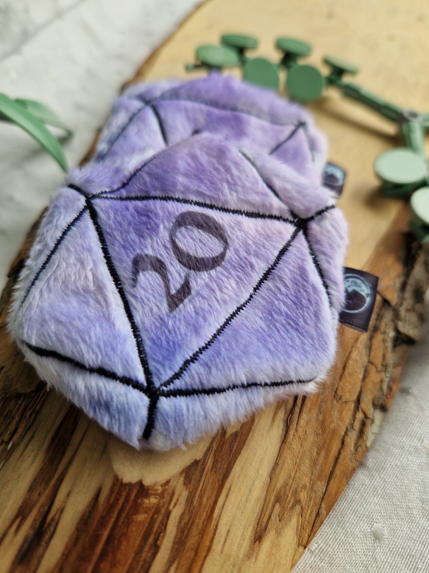 Dice D20 - fidget plush - light purple