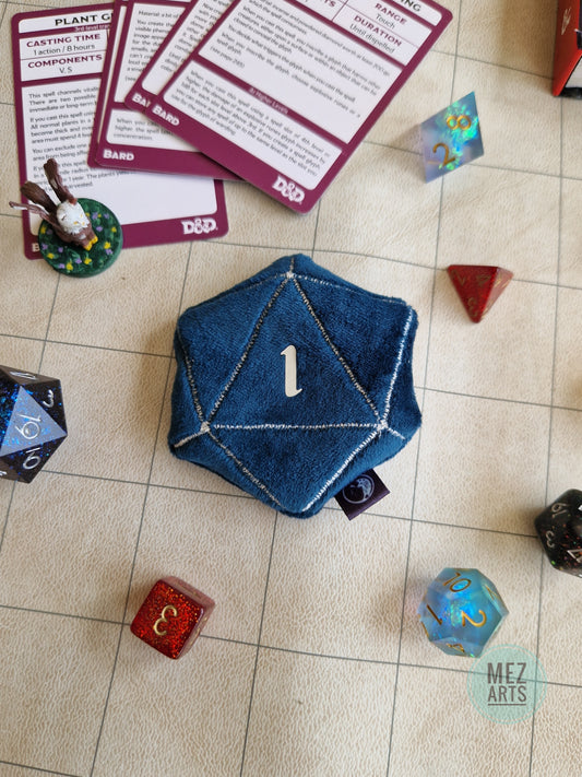 Dice D20 - fidget plush - turquoise 1
