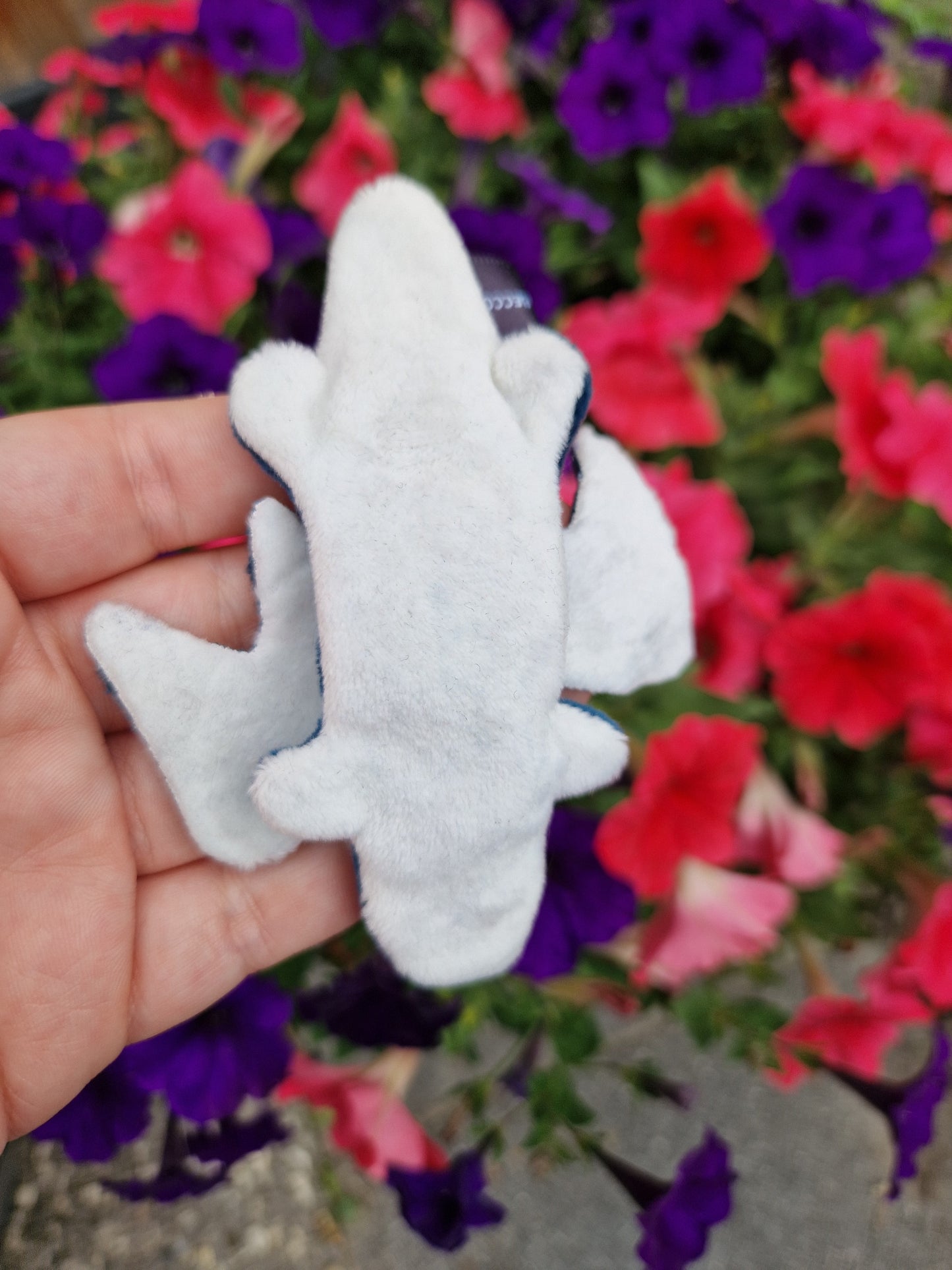 Dragon - fidget plush - turquoise and white