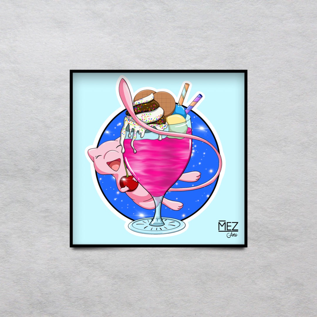 Mew with milkshake | art print